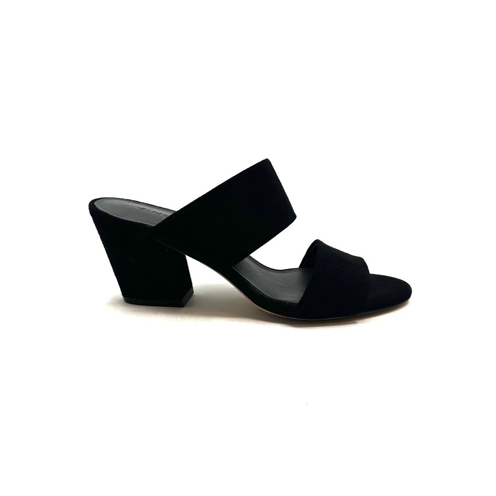 Vince | Charleen Black Suede Slide Heeled Sandal Size‎ 6